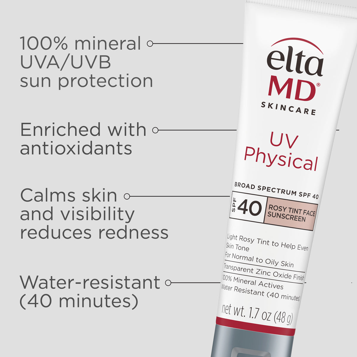 UV Physical Rosy Tint Mineral Sunscreen SPF 40 | EltaMD®