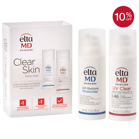 Ella MD skincare products including a box and two bottles on a white background