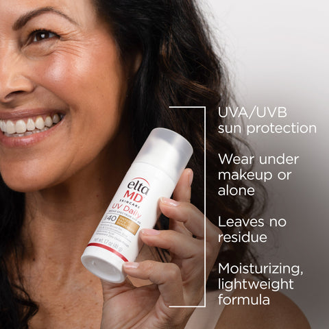 UVA/UVB Sun Protection. Transparent Zinc Oxide. Absorbs quickly into skin.