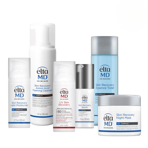 Collection of Elta MD skincare products on a white background