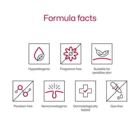 Formula facts icons with descriptions on a white background