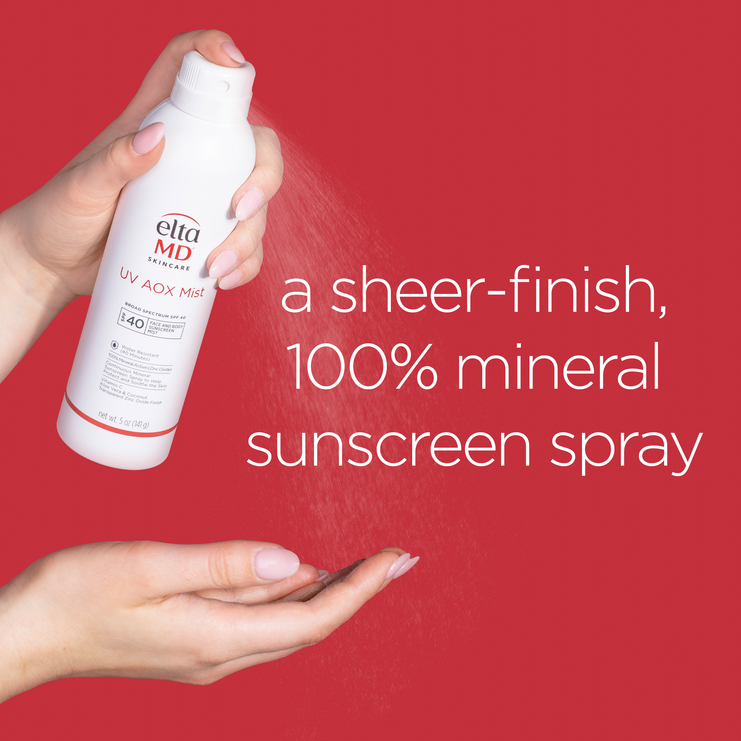 A sheer finish, 100% mineral sunscreen spray