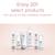 Promotional banner with 20% off select products offer and Elnett hair care products on a pink background.