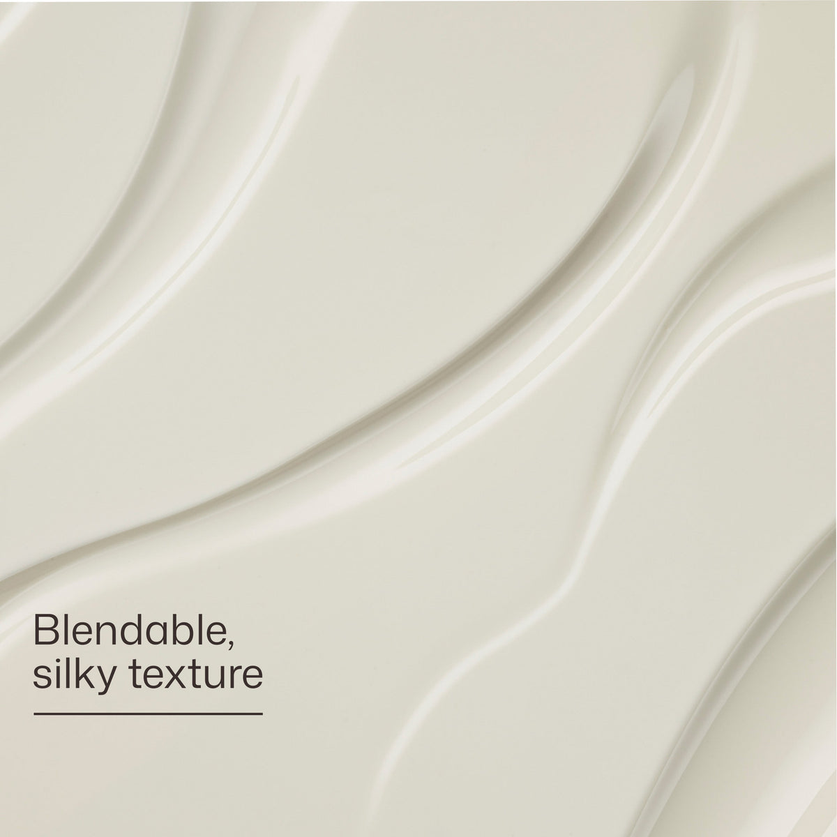 Close-up of a blendable, silky texture with wavy patterns.