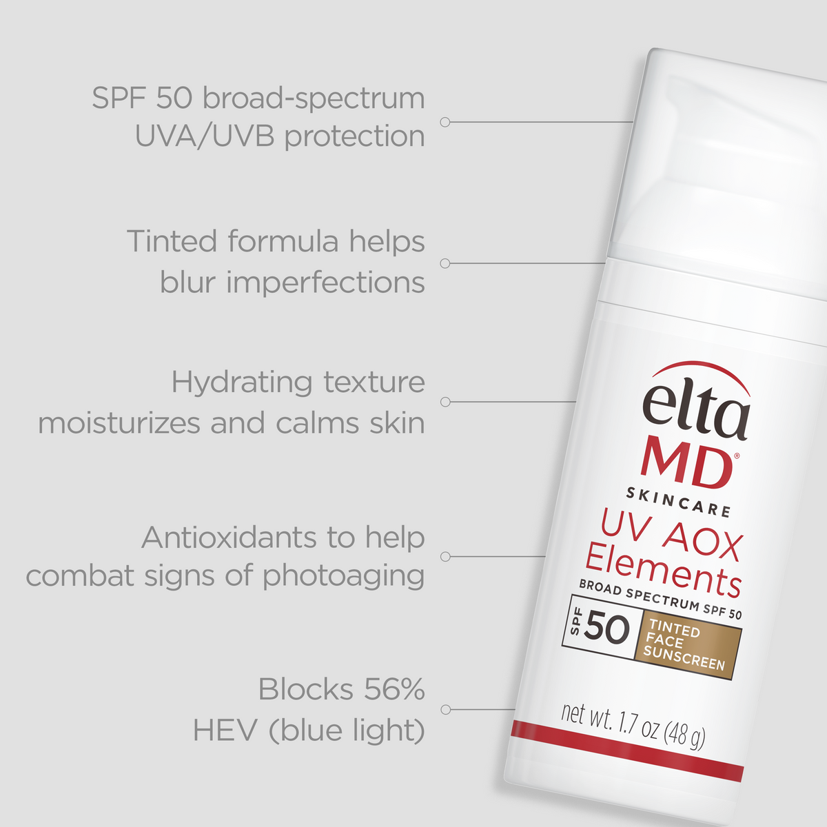 UV AOX Elements Tinted Mineral Sunscreen SPF 50 | EltaMD®