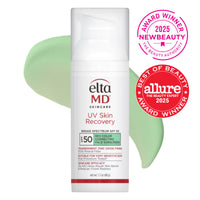 Slide 2 - Eltma MD skincare product with award badges on a white background