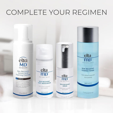 Eltamd skincare products on a white background with text 'Complete Your Regimen'.