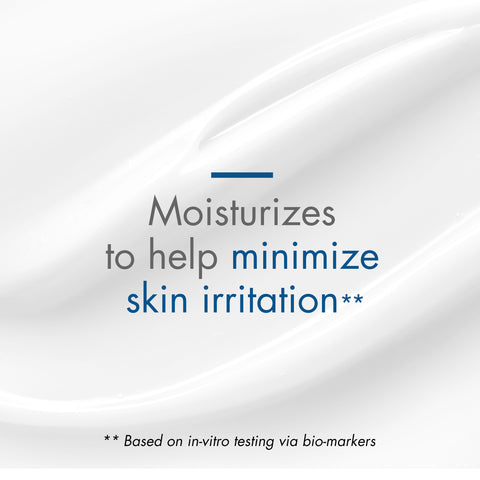 Moisturizes to help minimize skin irritation. Based on in-vitro testing via bio-markers.